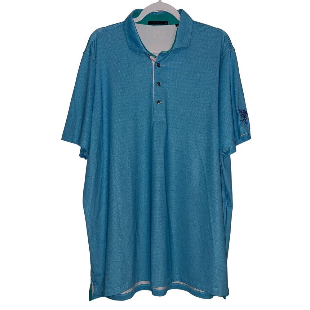 Greyson Mens Polo Shirt Blue Diamonds Coral Ridge Golf Club Polyester/Spandex XL
